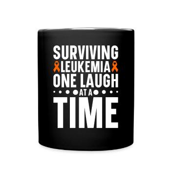 leukemia awareness blood cancer fight - Full Colour Mug - black - Front