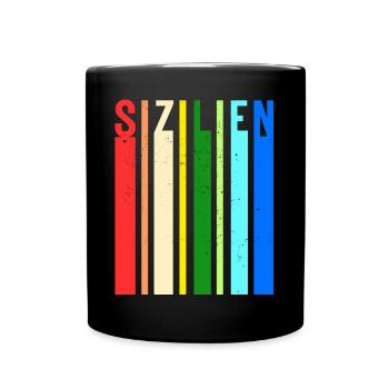 Sizilien Italien Urlaub Sicilia Idee - Tasse einfarbig - Schwarz - Vorne