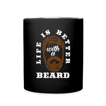 Bartpflege Bart Liebhaber Männer Bart - Tasse einfarbig - Schwarz - Vorne