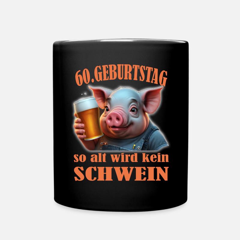 60e anniversaire Aucun cochon ne vieillit aussi - Mug uni - noir
