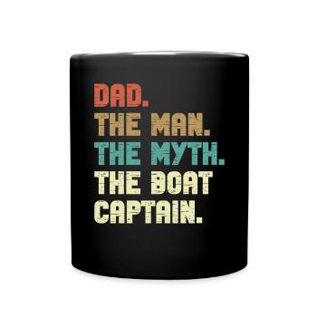 Boat Captain Funny Boat Sailing Lake Boater - Full Colour Mug - black - Front