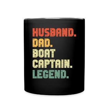 Boat Captain Funny Boat Sailing Lake Boater - Full Colour Mug - black - Front