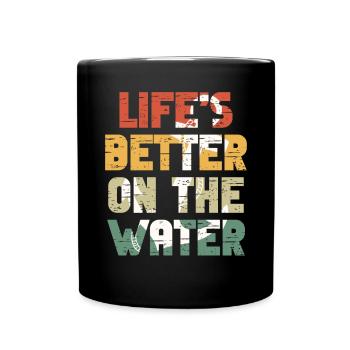 Boat Captain Funny Boat Sailing Lake Boater - Full Colour Mug - black - Front