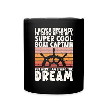 Boat Captain Funny Boat Sailing Lake Boater - Full Colour Mug - black - Front