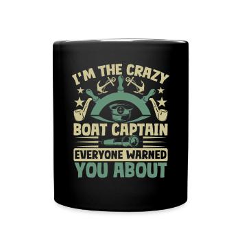 Boat Captain Funny Boat Sailing Lake Boater - Full Colour Mug - black - Front