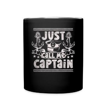 Boat Captain Funny Boat Sailing Lake Boater - Full Colour Mug - black - Front