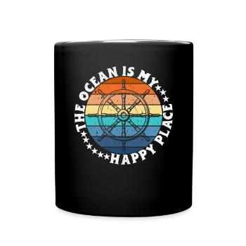 Boat Captain Funny Boat Sailing Lake Boater - Full Colour Mug - black - Front
