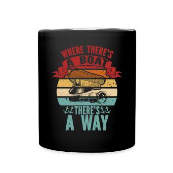 Boat Captain Funny Boat Sailing Lake Boater - Full Colour Mug - black - Front