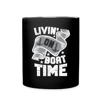 Boat Captain Funny Boat Sailing Lake Boater - Full Colour Mug - black - Front