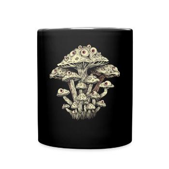 Esthétique Weirdcore Globes oculaires de champignon Strangecore Grung - Mug uni - noir - Devant