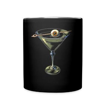 Weirdcore Aesthetic Eyeball Cocktail Strangeco - Full Colour Mug - black - Front