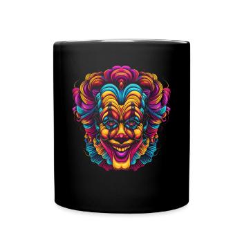 Clowncore, Aesthetic, Colorful, Circus, Clown, Creepy - Full Colour Mug - black - Front