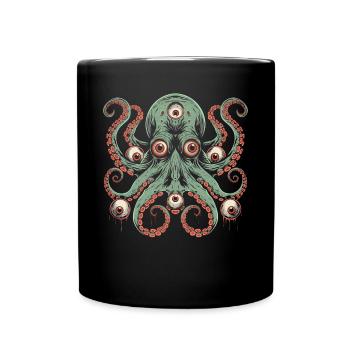 Weirdcore Aesthetic Octopus Eyeballs Cthulhu St - Full Colour Mug - black - Front