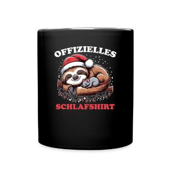 Official Sleep Shirt Christmas Sloth - Full Colour Mug - black - Front