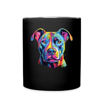 Watercolor Colorful American Hairless - Full Colour Mug - black - Front