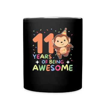 Singe pour les enfants de 11 ans - Mug uni - noir - Devant