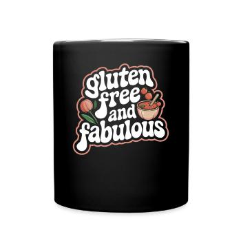 Gluten Free and Fabulously Funny Quote - Full Colour Mug - black - Front