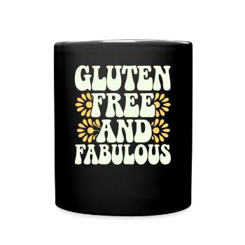 Gluten-free and fabulous design for allergy sufferers - Full Colour Mug - black - Front