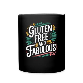 Glutenfrei Und Fabelhaft Motiv - Tasse einfarbig - Schwarz - Vorne