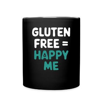 Sans gluten est synonyme de Happy Me - Mug uni - noir - Devant