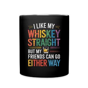 LGBTQ Ally Whiskey Pride Month Rainbow - Full Colour Mug - black - Front