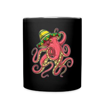 Sombrero pieuvre - Mug uni - noir - Devant