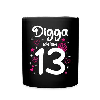 Pink Digga I'm 13 Girl 13th Birthday - Full Colour Mug - black - Front