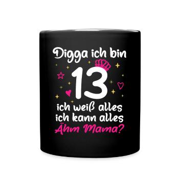 Digga I'm 13 I Can Do Everything 13th Birthday - Full Colour Mug - black - Front