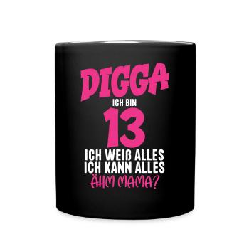 13th Birthday Girl 13 Years Digga I'm 13 - Full Colour Mug - black - Front