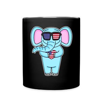 United States Heart America American American - Full Colour Mug - black - Front