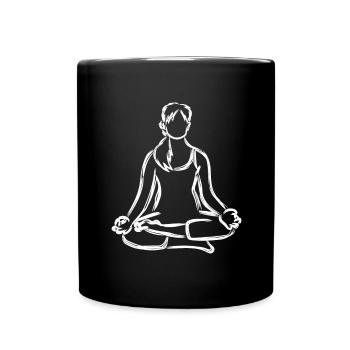 Yogini Zeichnung - Tasse einfarbig - Schwarz - Vorne