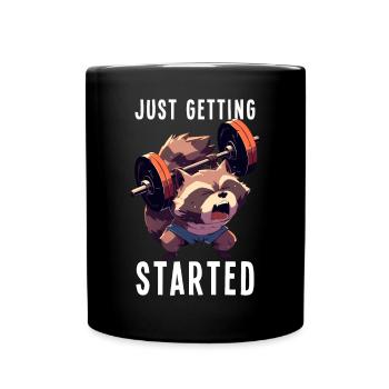 Vient de commencer la salle de musculation Raccoon Weightlifting - Mug uni - noir - Devant