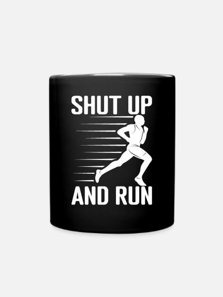Marathonien, taisez-vous et courez en courant - Mug uni - noir