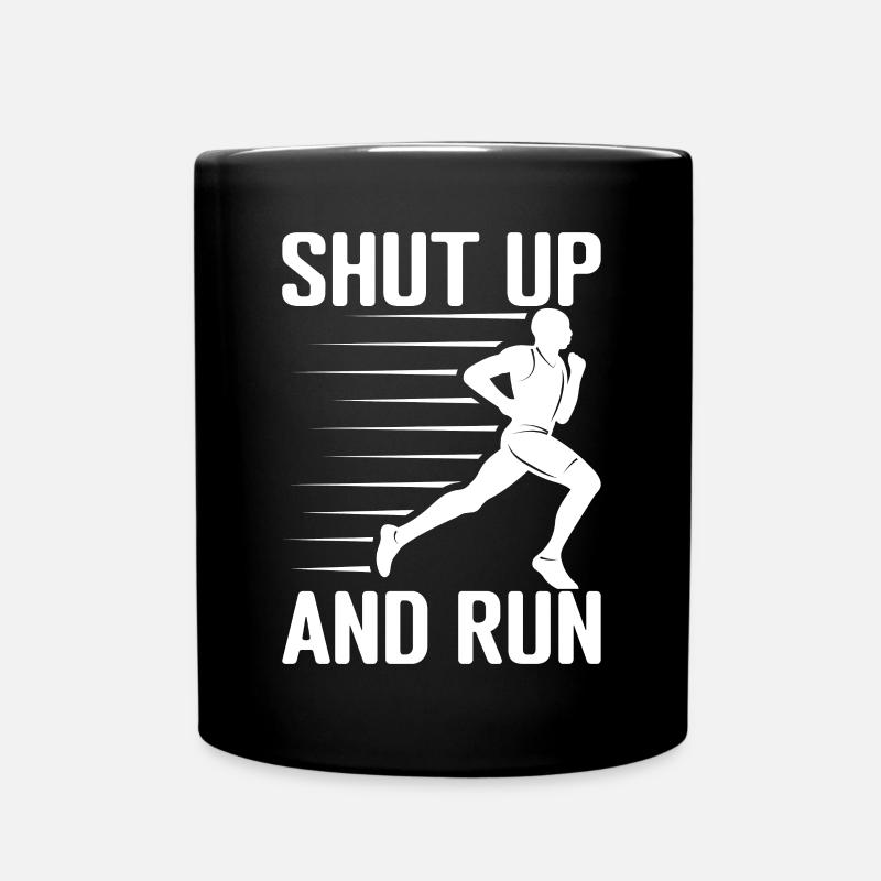 Marathonien, taisez-vous et courez en courant - Mug uni - noir