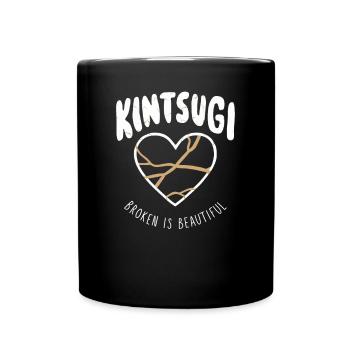 Kintsugi Broken est un Kintsukuroi élégant et magnifique - Mug uni - noir - Devant