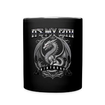 Dragon 13th Birthday Dragon - Full Colour Mug - black - Front