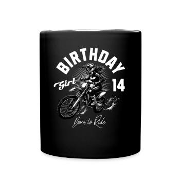 Motocross Anniversaire Fille 14ème Anniversaire Femmes - Mug uni - noir - Devant