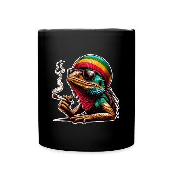 Stoner Marihuanna Weed Highdelize Lizard Lizard Weeding - Full Colour Mug - black - Front