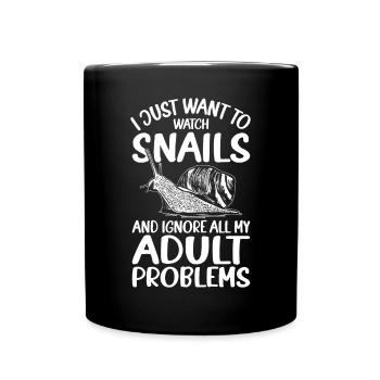 Witziger Schnecken Spruch - Tasse einfarbig - Schwarz - Vorne