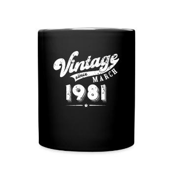 Millésime depuis Mars 1981 Cadeau d’anniversaire - Mug uni - noir - Devant