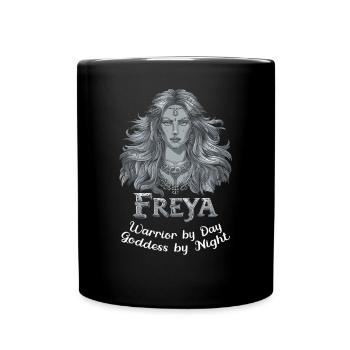 Freya Norse Mythology Art Inspired - Full Colour Mug - black - Front