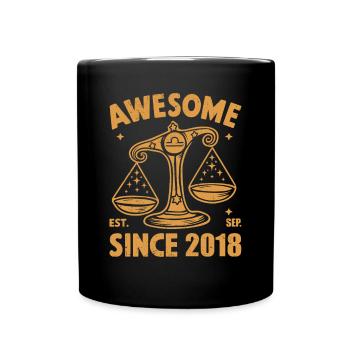 Awesome Since 2018 Libra Geburtstag - Tasse einfarbig - Schwarz - Vorne