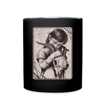 Hidden Darkness – Girl with Demon Skull - Full Colour Mug - black - Front