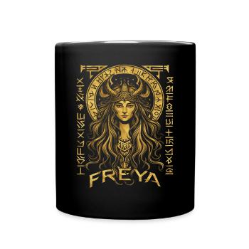 Freya – goddess of Norse myths - Full Colour Mug - black - Front