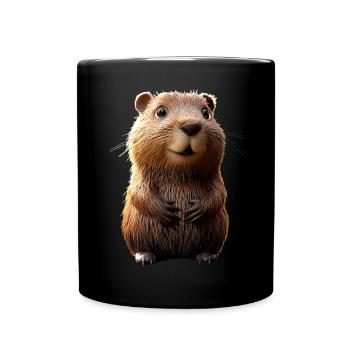 Biber Motiv Biberflüsterer Nagetiere Süßer Biber - Tasse einfarbig - Schwarz - Vorne