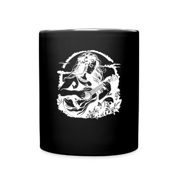 Hawaii Ukulele Girl Drawing - Full Colour Mug - black - Front