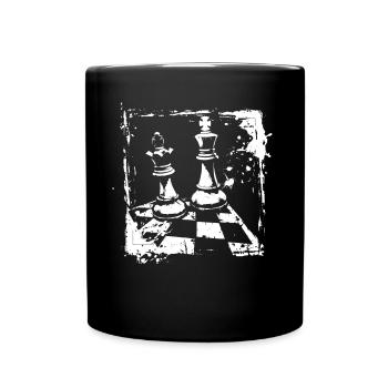 Reine et roi des échecs - Mug uni - noir - Devant