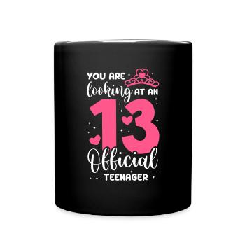Teenager Teenie Teen Teens Teeny Geschenk - Tasse einfarbig - Schwarz - Vorne