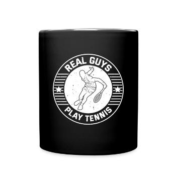 Joueur de tennis Jeu de tennis - De vrais gars jouent au tennis - Mug uni - noir - Devant