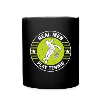 Joueur de tennis Tennis Sport - De vrais hommes jouent au tennis - Mug uni - noir - Devant